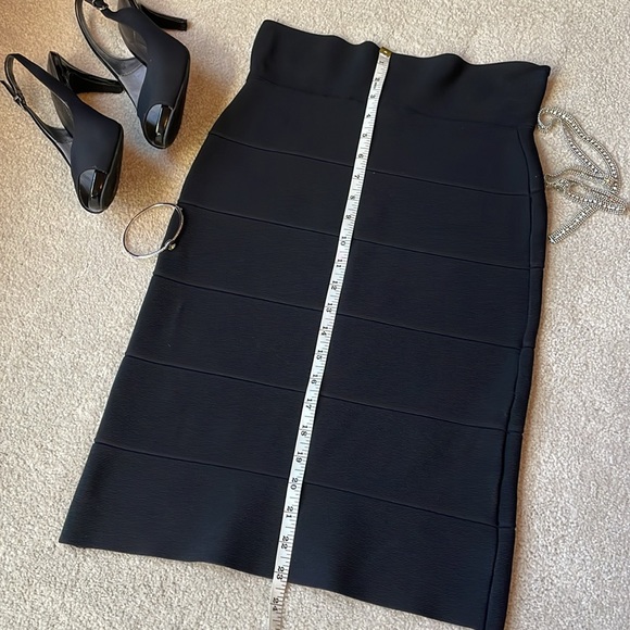 BCBG MaxAzria high waist bodycon pencil black skirt women’s small sexy - Picture 5 of 8